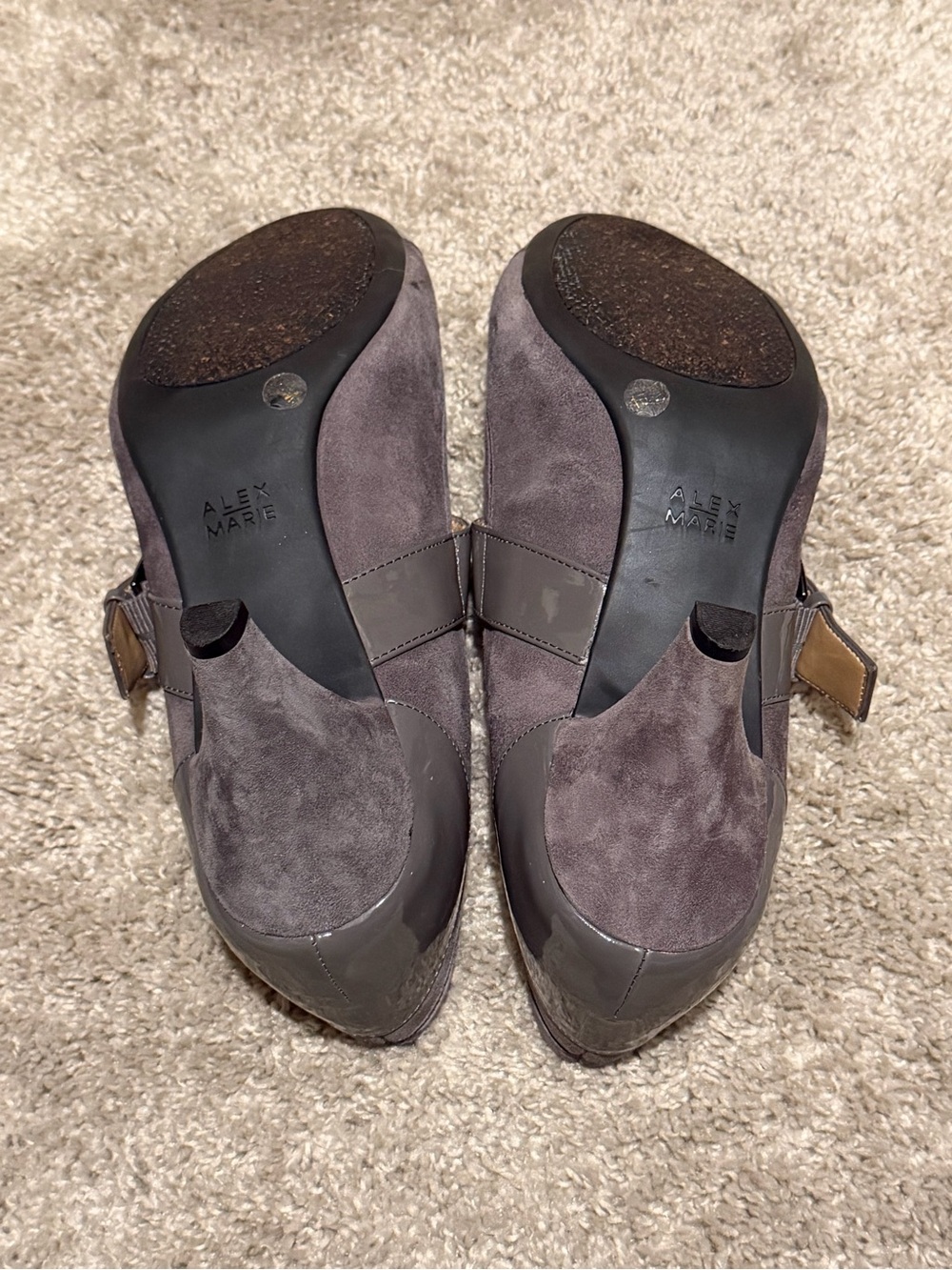 Alex Marie Gray Suede and Patent Mary Jane Heels - Picture 6 of 6